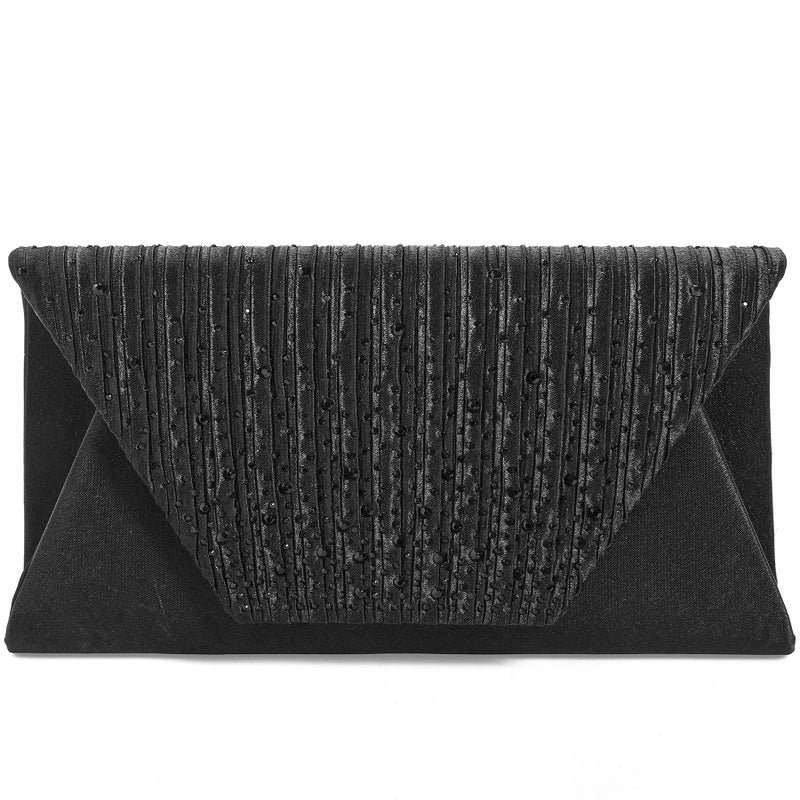 Mihawk Purse and Handbags for Women Shoulder Crossbody Bags Evening Envelope Party Bridal Clutch Purse(Black) - Image 3